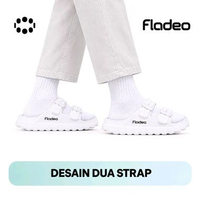 Sandal Slop Fladeo Terbaru Empuk Nyaman Dipake full Karet Premium Terbaru 38 putih