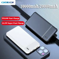 Portable 20000mAh Power Bank 10000mAh Powerbank 22.5W USB C Fast Charging External Spare Battery for iPhone 15 Xiaomi Samsung