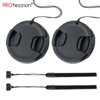 2 Pack 52mm Universal Lens Covers Black Center Pinch Camera Lens Cap for Canon Eos Sony Nikon D3000 D3300 D5000 D5300 D5500