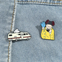 Breaking Bad Brooches for Men Airplane Bus Salt Brother Enamel Pins for Kids Lapel Pin Bag Pins Hat Badge Brooch Gifts Friends