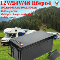 12V 24V 48V 100Ah 200Ah 280Ah 300Ah 400Ah LiFePo4 Battery Lithium Iron Phosphate Batteries For Solar Boat inverter Golf Cart