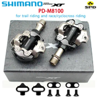 Shimano DEORE XT PD-M8100 MTB Bike Pedal Mountain Racing Class Self-Locking SPD Pedal With SH51 Cleats Original Pedals