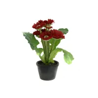 Bunga Artifisial Dengan Pot Herbras - Merah
