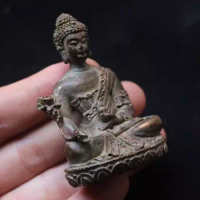 Antique Copper Solid Buddha Ornament Bronze Buddha Ancestor Handle Bronze Statue Medicine Master Buddha Statue