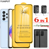 6in1 pelicula A53,Tempered Glass For Samsung A54 A53 Screen Protector Samsung Galaxy A53 5G Protective Film A52 A52S A51 9H Hard Glass A22 A72 A32 A53 Back Film + Camera Protection Samsung Galaxy A 53 Glass