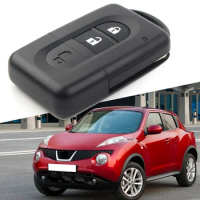 Remote Car key Shell Case Fob 2 Button for Nissan Micra Xtrail Qashqai Juke Duke Replacement Accessories Black