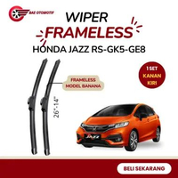 Wiper Soft Frameless Mobil Honda Jazz RS/GK5/GE8 Kaca Mobil Depan Satu Pasang Kanan Kiri Wiper Frame
