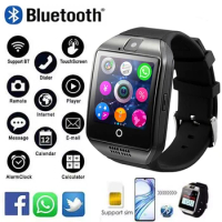 Q18 Touch Screen Smart Watch Men Women Wristwatch Bluetooth Call Sim Card Android Watch Sport Pedometer Fit Smartwatch Waterproo