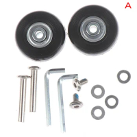 1Set Black Luggage Wheel Suitcase Replacement Wheels with Screw 5Sizes Axles Repair Rubber Travel Luggage Wheel