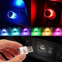 【Ainmax 艾買氏】車用迷你 USB LED情境裝飾燈1入(七色快轉速燈 附贈合金鑰匙圈)