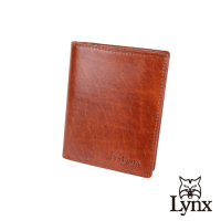 【Lynx】美國山貓J傑克系列牛皮9卡直式短夾/皮夾-雙色咖 雙鈔/壓扣零錢袋/大鈔位6卡卡片位