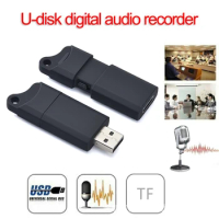 Mini Dictaphone Noise Reduction Smart Audio Recorder USB Voice Activated Recording Pen Keychain MP3 Digital Voice Recorder