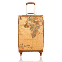 Alviero Martini 義大利地圖包 旅行商務休閒拉桿行李箱27吋/68cm-地圖黃