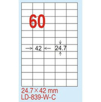 【龍德】LD-839(直角) 雷射、影印專用標籤-紅銅板 24.7x42mm 20大張/包