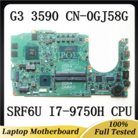 Mainboard FOR DELL G3 3590 Laptop Motherboard CN-0GJ58G 0GJ58G GJ58G 18839-1 W/ SRF6U I7-9750H CPU GTX1050 100% Working Well