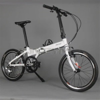 20 Inch Folding Bike With V Brakes 8 Speed Mini Bicycle Aluminum Alloy Frame HG50 Cassette Tower Wheel Adult Light Portable Bike