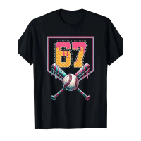 67 Retro Baseball Print Kids T-Shirt Vintage Sports Short Sleeve Casual Top For Children