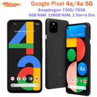 Google Pixel 4a /4a 5G 128GB ROM 5.81" 6.2" Snapdragon 730G/765G Octa Core 6GB RAM NFC 12.2MP&amp;16MP Original Unlocked Cell Phone