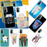 Dentist Tooth Pattern Phone Case For Xiaomi Redmi Note 11S 11T 11E 12S 12 Pro Plus 11 10S 10 9S 9T 9 8T 8 7 Coque Soft Cases Tra