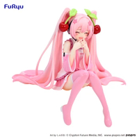 Original Anime FuRyu Hatsune Miku Noodle Stopper Action Figure Sakura Miku 2023 Smile Ver. PVC Model Collectible Xmas Gift