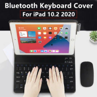 Smart Case For iPad 10.2 2020 iPad8 8th Generation Tablet Protective Bluetooth keyboard Protector Cover PU Leather Case mouse