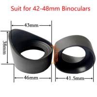 2PCS 42-48mm Binoculars Eye Cups Rubber Microscope Eyepiece Eye Shields Guards 10X42 8X42 10X50 Suitable