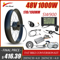 Fat Bike 48V 1000W Conversion Kit 20''26'' Fatbike Wheel Hub Motor Wheel Rear Dropout 170/190mm Kit Bicicleta Electrica Snowbike