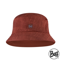 【BUFF】可收納漁夫帽-赭紅刷紋(透氣/排汗/UPF50/旅行/漁夫帽/防曬帽)