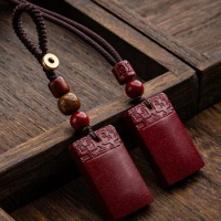 Natural Raw Ore Purple Gold Sand Cinnabar Pendant Men's and Women's Simple Style Portable Decoration