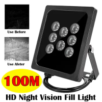 120M IR distance CCTV LEDS IR illuminator Laser infrared lamp 8pcs Array Led IR Waterproof Night Vision Fill Light for CCTV Cam