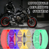 16 Strips Reflective Motocross Bike Motorcycle Sticker For 14' 18' Motorcycle Auto Wheel Rim Motorbike Moto Stickers Car Styling