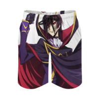 Lelouch Lamperouge Men's Swim Trunks Quick Dry Volley Beach Shorts With Pockets For Men's Lelouch Code Geass Anime Manga Cool