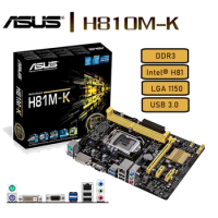 NEW ASUS H810M-K Motherboard XMP DDR3 16GB LGA1150 Intel H81 Mainboard 1150 Micro ATX PCI-E 2.0 USB3.0 Core i7 i5 i3 Desktop
