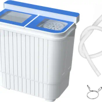 Portable Mini Washing Machine Washer with Twin Tub, Dryer Wash and Spin Dryer 21.6lbs Capacity Delicates