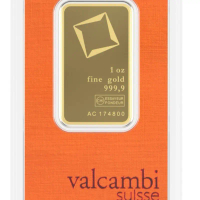 1 Oz (31.10g)  Gold Bar 999.9 Fine Gold | VALCAMBI Suisse  | Swiss Made