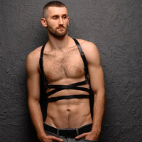Gay Rave Harness Mens Bondage Night Clubwear Gay Shoulder Body Chest Muscle Harness Belt Straps Hombre Costumes Sex Toys