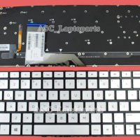 New Latin Spanish Teclado Keyboard for HP Spectre Pro x360 G1 x360 G2 Silver BACKLIT , no Frame