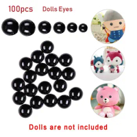 100Pcs Gift Plastic Plush Toy DIY Crafts Black Safety Eyes Animals Puppets Making Bears Needle Felting Dolls Accessories