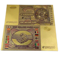 European 1000000 Gold Foil Banknote One Million Euro Note Currency Crafts For Collection And Gifts
