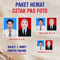 Paket Hemat Cetak Pas Foto Ukuran 4x6 3x4 2x3 Silky Doff Photo Paper Premium Quality untuk Kualitas 