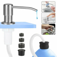 Stainless Steel Sink Soap Dispenser Extension Tube Kit for Kitchen Sink Hand Pumps for Detergent Liquid Soap Lotion SEC88