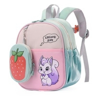 Balo trẻ em MAMAGO hình sóc và dâu tây (Xanh hồng)