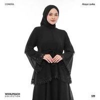 ABAYA YASMIN ~ ABAYA BINI ORANG UMPAK MEWAH KC 529 JETBLACK ORI / GAMIS UMROH / FREE BELT z KC 529 H