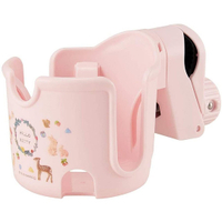 小禮堂 Hello Kitty 嬰兒車用飲料杯架 塑膠杯架 寶特瓶架 夾式杯架 (粉 動物) 4973307-505799