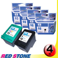 RED STONE for HP C9364WA+C8766WA環保墨水匣NO.98+95三黑一彩