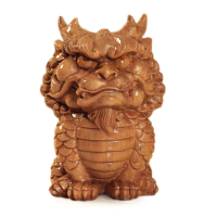 【開運方程式】梢楠麒麟神獸 招財鎮宅送子17cm(木雕 招財開運擺件 陽宅風水/入厝禮)