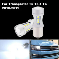 For VW Transporter T5 T5.1 T6 2010-2019 2x 1156 P21W Ba15s Canbus White LED DRL Daytime light