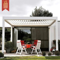 High quality outdoor windproof curtain gazebo aluminum alloy gazebo Intelligent electric louver gazebo villa courtyard pavilion