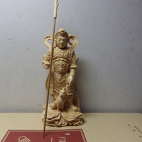 黃楊木精雕二郎神君(高10公分)