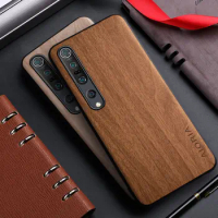 Case for Xiaomi Mi 10 10T 9 9T 8 Pro A1 A2 A3 Lite Max Mix 3 funda bamboo wood pattern Leather cover for mi 10 9 8 pro case capa